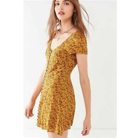 Urban Outfitters Dresses Urban Outfitters Yellow Floral Print Mini