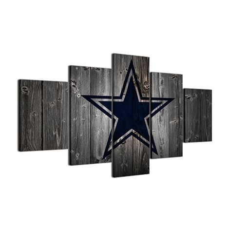 Dallas Cowboys Football Canvas Barnwood Style Dallas Cowboys Decor