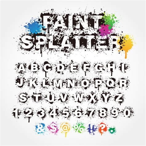 Paint Splatter Alphabet Stock Vector Illustration Of Digits 36850627