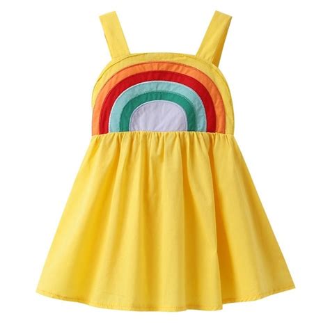 Toddler Baby Girl Backless Rainbow Sling Dress Casual Holiday Summer