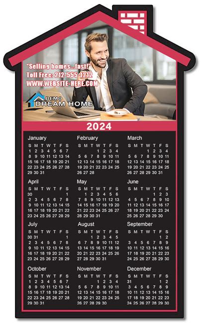 375x612 Custom House Shape Real Estate Calendars Magnets 20 Mil