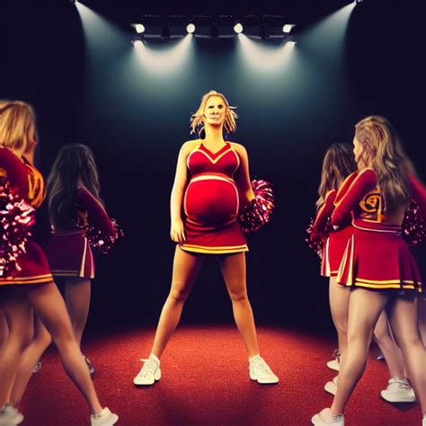 Jennifer Lawrence Pregnant Cheerleader Cheerleader Midjourney