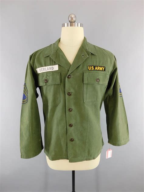 Vintage 1960s Army Shirt Vietnam War Issue Field Shirt Army Shirts