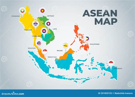 Asean Map Illustration Vector Eps Stock Illustration Illustration Of