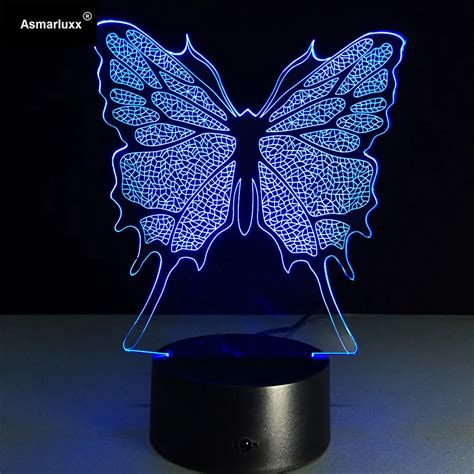 Butterfly Led Night Light Lamp 7 Colors Magical Mood Light Bedroom