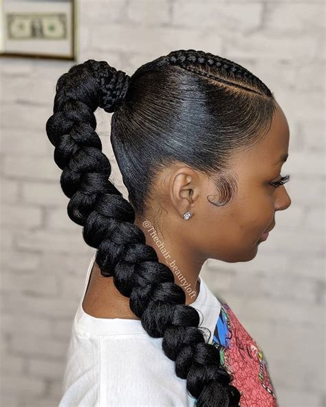 The Chair On Instagram Sleek Ponytail With Braided End😍