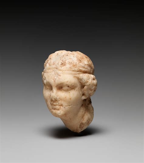 marble head of a female satyr greek hellenistic the metropolitan museum of art