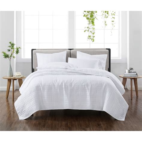 Cannon Solid White Twin Twin XL Piece Quilt Set Walmart Com Walmart Com