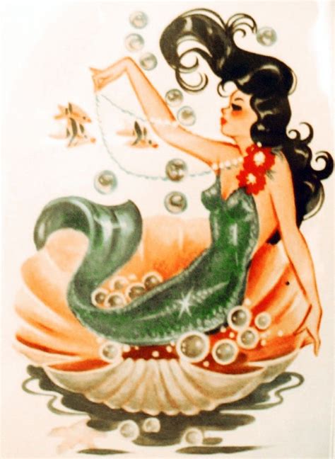 Meyercord Mermaid Decal 1950s Mermaid Images Vintage Mermaid