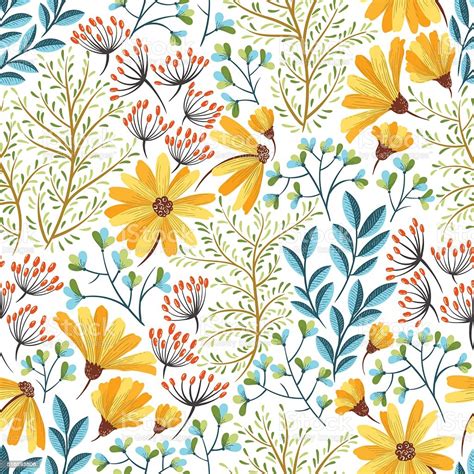 She mostly ignored them, though she'd never seen so many at once. Spring Floral Pattern Stock Illustration - Download Image ...
