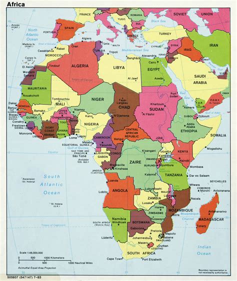List of the capital cities of africa. Large political map of Africa with major cities and capitals - 1983 | Africa | Mapsland | Maps ...