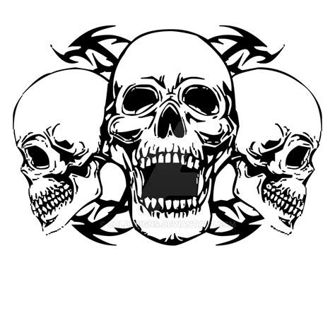 Three Headed Skull Biker T Shirt By Cdldesigns On Deviantart