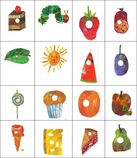 Very hungry caterpillar food labels pdf google drive. Hungry Caterpillar 4x4 Bingo | Hungry caterpillar craft ...