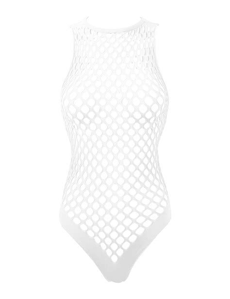 Us Womens Fishnet See Through Bodysuit Thong Hollow Out Bodystocking