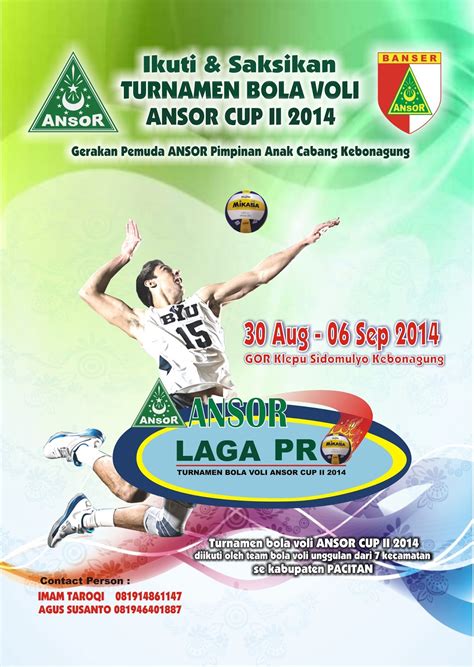 Ndorogurucom Download Desain Poster Turnamen Bola Volly Ansor Cup