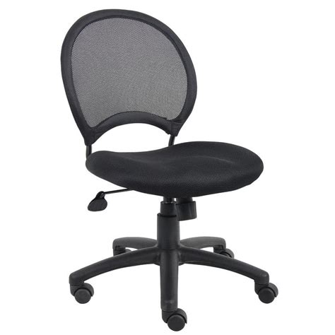 Boss Office Products Black Armless Mesh Desk Chair