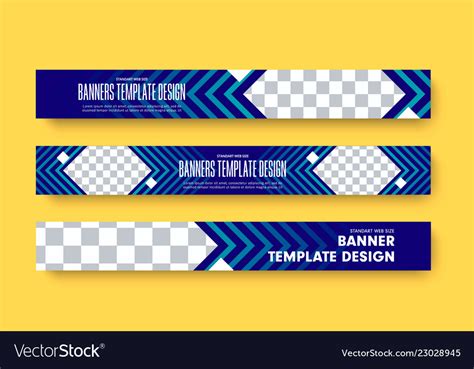 Horizontal Web Banners Design With Place Vector Image
