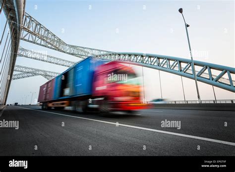 Truck Motion Blur Stock Photo Alamy