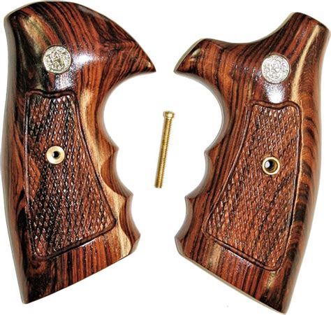 Smith And Wesson J Frame Rosewood Combat Grips Checkered Medallions