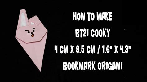 How To Make Bt21 Cooky Bookmark Origami Diy Tutorial Youtube