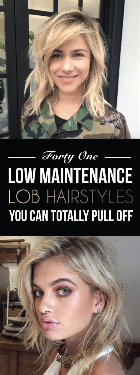 Use a blond color bordering on the white side to dye your hair and lots of brown lowlights for contrast. 41 Low Maintenance Lob Hairstyles You Can Totally Pull Off ...