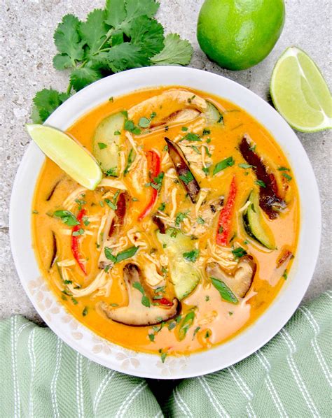Thai Coconut Curry Chicken Soup Keto And Low Carb Classic Thai