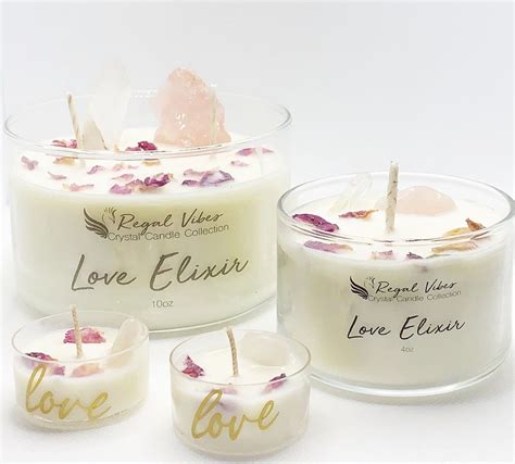 Love Elixir Crystal Infused Soy Candle Candles Soy Candles