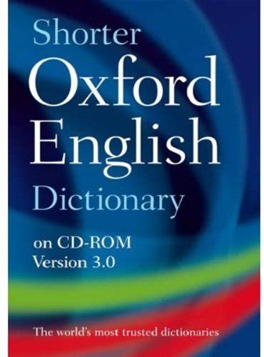 Shorter Oxford English Dictionary 6th Edition On Cd Rom Windowsmac