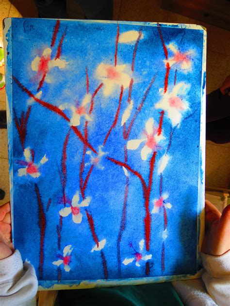 4th Grade Watercolours Almond Trees Are Flowering Teaching Them