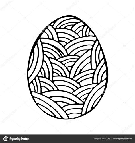 Doodle Huevo Pascua Ilustración Blanco Negro Para Colorear Por Niños