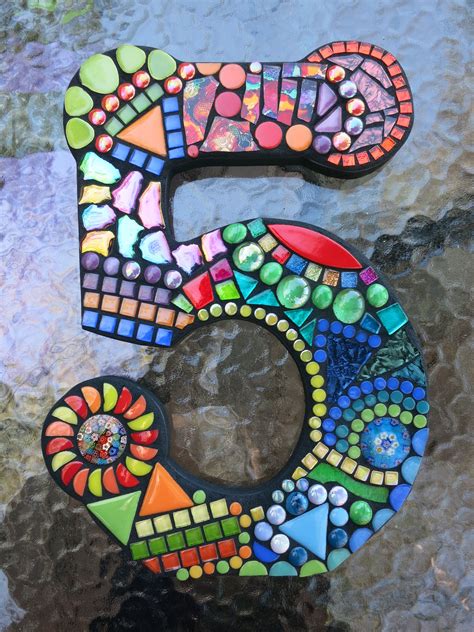 Custom Mosaic Numbers By Tina Wise Crackin Mosaics Mosaic Crafts
