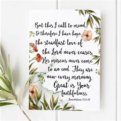 Lamentations 321 23 The Steadfast Love Of The Lord Never Etsy