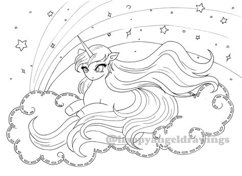 Unicorn On Clouds Coloring Page Pdf Download Print Coloring