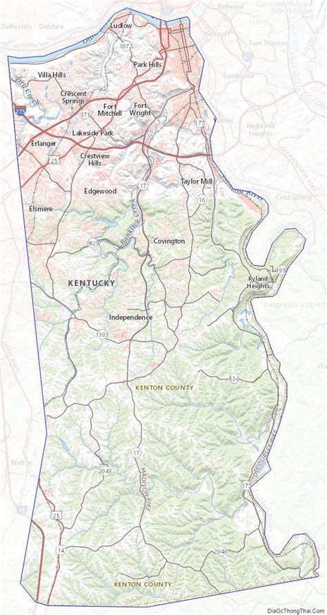 Map Of Kenton County Kentucky Địa Ốc Thông Thái