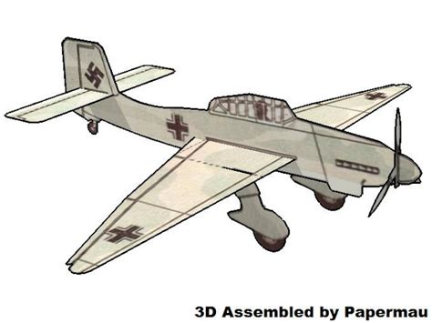Papermau Ww2`s German Aircraft Junkers Ju 87 Stuka Paper Model By