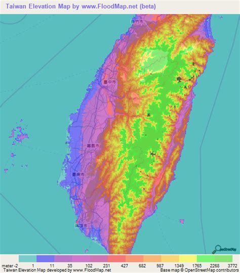 Taiwan Elevation And Elevation Maps Of Cities Topographic Map Contour