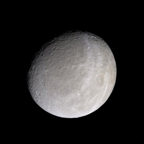 Saturns Moon Rhea In Natural Colour Cassini Huygens Space Science