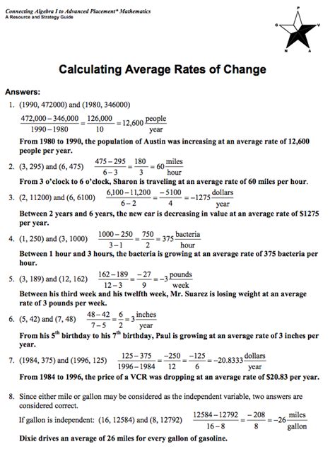 Average Rate Of Change Worksheet Algebra 1 Ivuyteq