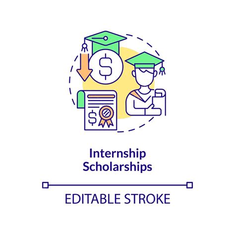 Internship Scholarships Concept Icon University Aid Concept Vector