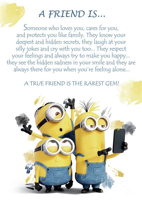 A Friend Is Minions Cute Friendship Quotes 6 Digital Art By Prar K
