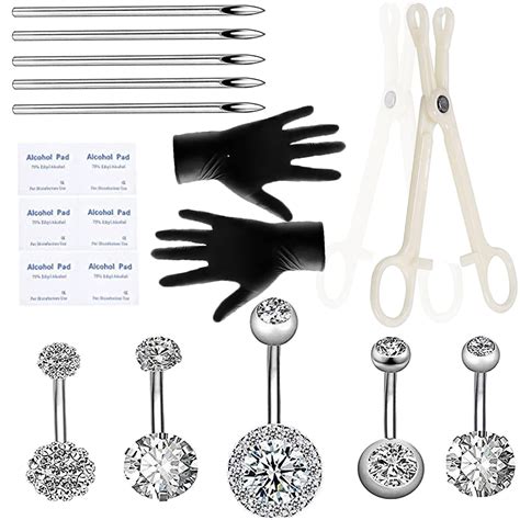 Belly Button Piercing Needle And Clamp