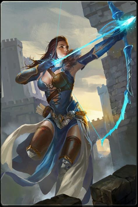 Arcane Archer Heroic Fantasy Fantasy Warrior Fantasy Art Women
