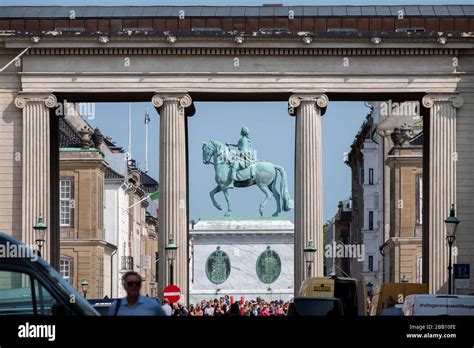 Equestrian Statue Of King Frederick V Of Denmark In The Center Of