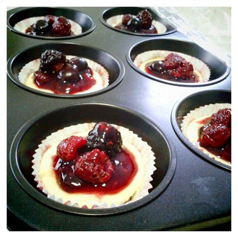 Baked Cheesecake With Mixed Berries Toppings Cheesecake Baking Mini Cheesecake