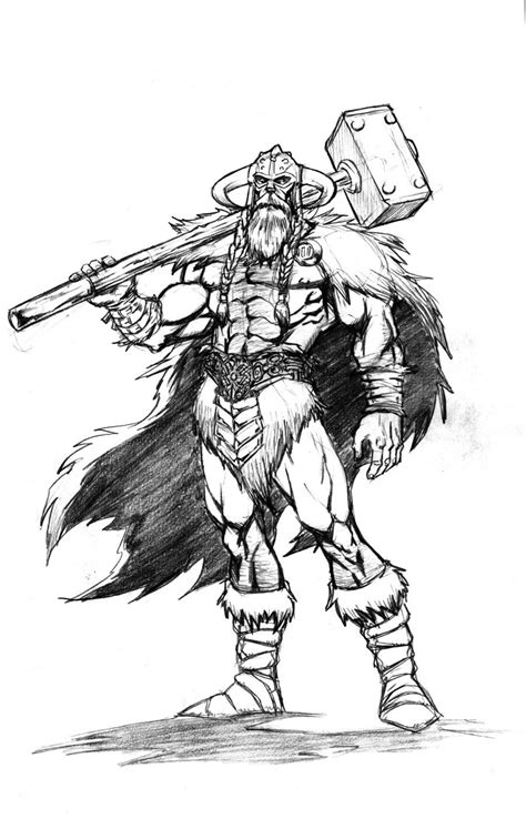 Thor, god of thunder by VintonHeuck | Viking drawings, Character