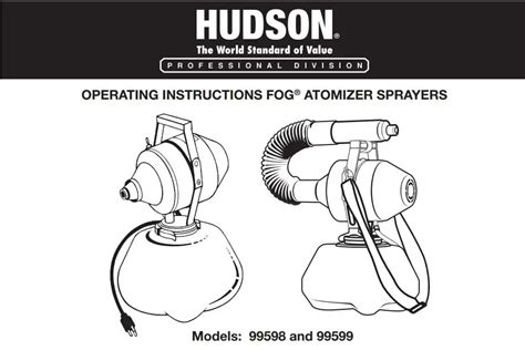 Hudson Fog Atomizer Sprayers Instructions