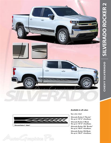 2019 2020 2021 Chevy Silverado Door Stripes Rocker Two Side Body Decals