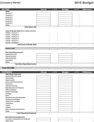 11 Business Expenses Budget Templates Docs Sheets Excel Word