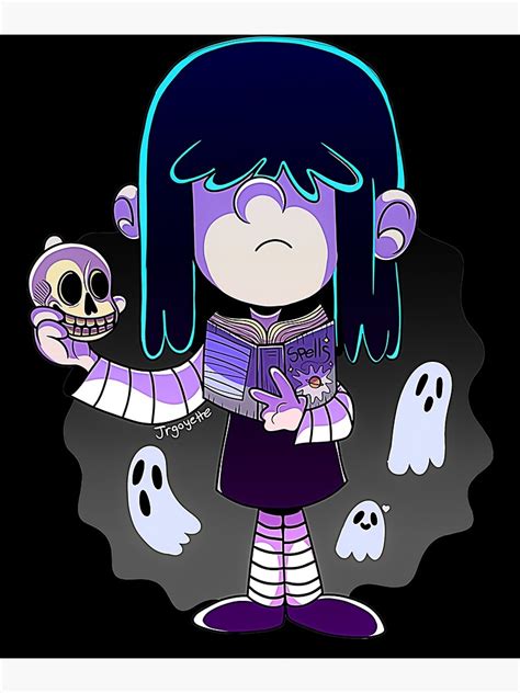 The Loud House Lucy Loud With Spell Book And Skull Art Print For Sale