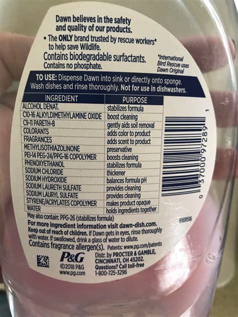 This Dish Soap Lists The Purpose For Each Ingredient Coolguides